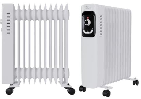 Tronitechnik® Ölradiator TT-OR 211 Elektroheizung Weiß Öl-Heizung Radiator 3 Heizstufen 11 Rippen Elektrischer Heizkörper Energiesparend Thermostat Überhitzungsschutz Heizgerät