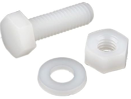 Jeu de rondelles d'écrou à vis hexagonale en Nylon blanc vis à tête hexagonale filetée métrique boulon isolé en plastique M5 25 pièces(30mm)