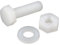 Jeu de rondelles d'écrou à vis hexagonale en Nylon blanc vis à tête hexagonale filetée métrique boulon isolé en plastique M5 25 pièces(30mm)