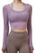 Harssidanzar Damen 2 in 1 Yoga Langarm Mesh Gym Athletic Tops Workout Fitness Shirts mit Medium Support Sport-BH CL301EU, Violett,Größe M