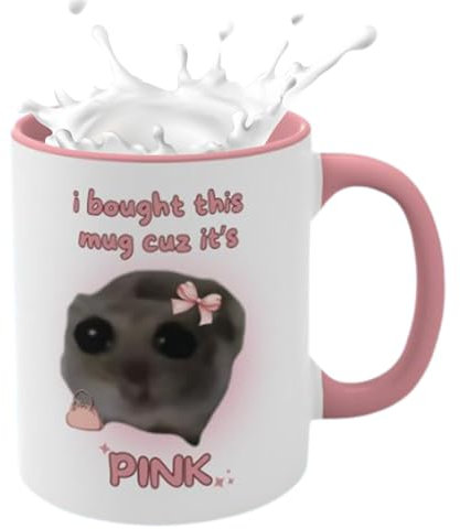 Traurige Hamster Tasse, Sad Hamster Meme Lustige Tasse, Hamsti Trauriger Hamster Büro Kaffee-Becher Hamster Kaffeetasse Traurige Hamster Keramik Tasse Sad Hamster Tasse