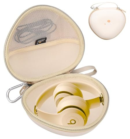 Aproca Gold Headphone Case for Beats Studio Pro/Beats Solo 4 / Beats Solo3 / Beats Studio3 Wireless On-Ear Headphones -Portable Storage Headset case