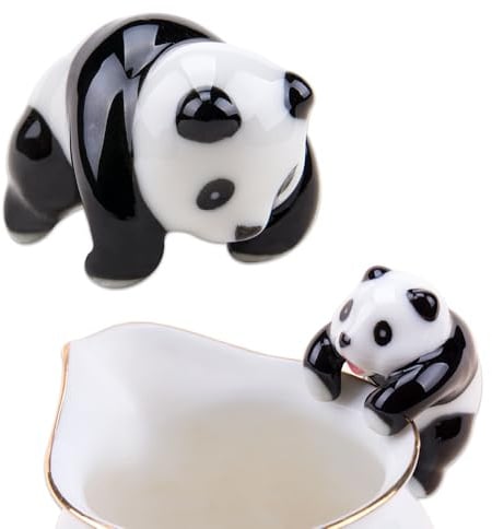 WSDMAVIS Kletter-Panda-Statue, Keramik, zum Aufhängen, Panda-Blumentopf, Hugger-Figuren für Pflanzgefäß, Vase, Kaffeetassen, Tassen, Schüssel, Terrarium, Dekoration für Haus, Garten, 1 Stück