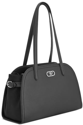 Nine West Danika Umhängetasche Large Shoulder Satchel, Schwarz, Medium