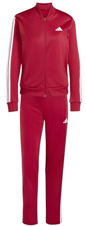 adidas Women's ESSENTIALS 3-STRIPES TRACKSUIT, active maroon, L