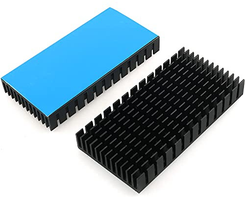 2Pcs 80mm Heatsink 80 x 40 x 11mm Black Aluminum Heat Sink Radiator Cooler with Thermal Conductive Adhesive Tape Cooling Fin for Cooler Electronics CPU Led
