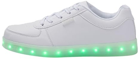 Neue Bunte LED Leucht Schuhe Koreanische Version Paar USB Lade Sport Bord Schuhe Low Top Gold Silber Sport Schuhe Damen Sportschuhe Retro