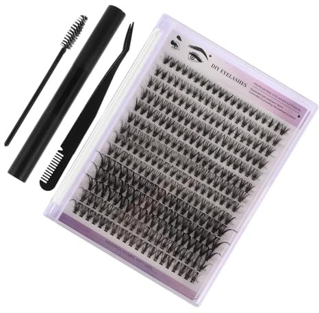 VICASKY 1ensembles Kit De Faux Cils Individuels Avec Dissolvant Et Colle Extensions Touffes Outils Pour Pose Diy Noir