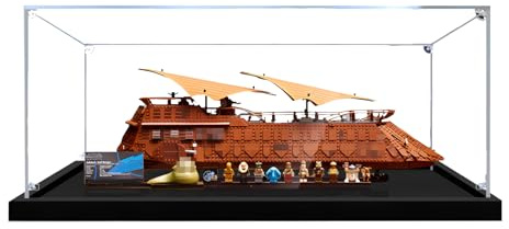 Acryl-Vitrine kompatibel mit Le-Go 75397 Jabbas Segelyacht-Bausteinen, schützende, staubdichte Vitrine für 75397 Modelle, Aufbewahrungsbox (nur Box) (transparent A-3 mm)