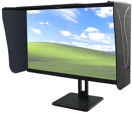TQPGJJL 17-27 inch Foldable Monitor Hood, Suitable for Monitor Frame Width of 41-71cm Monitor Sunhood, Computer Screen Glare Protection, Privacy Protection