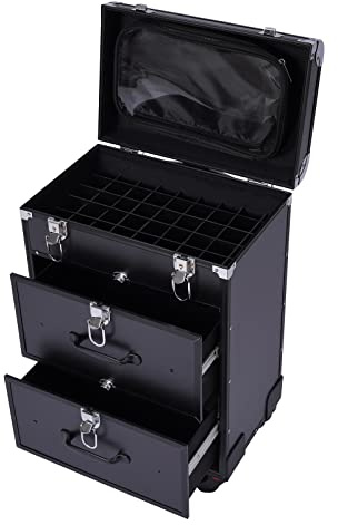 Chariot à cosmétiques, trousse de transport de maquillage, mallette de voyage, organisateur de maquillage pour voyage, mallette de maquillage verrouillable, mallette