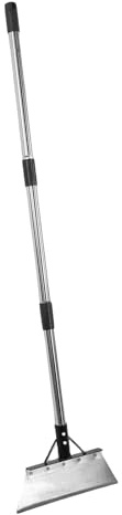 Garosa Palición de Jardín Plano de 30 Cm, Raspador de Pala de Limpieza de Acero Inoxidable de Servicio Pesado con Manija Extensible Desmontable, para la Eliminación de Nieve de