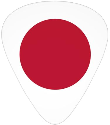 12-teiliges Gitarrenplektren-Set mit japanischer Flagge, druckt bequem und verschleißfest, knackiger Klang für Gitarre und Ukulele