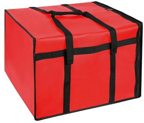 SFQEVHRZ Kühltasche, Isolierte Pizza-Liefertasche, Lebensmittel, Schwarz und Rot, wasserdicht