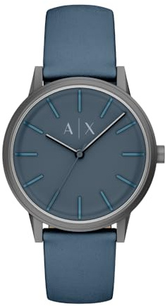 Armani Exchange Watch for Men, Quarz-Dreizeigerwerk und 42 mm Gehäusegröße mit Lederarmband
