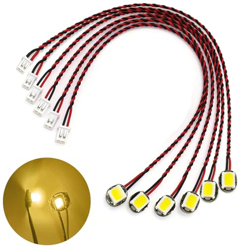 Joycabin 6 Stück LED-Dot-Lights Beleuchtung Set 30CM Backsteine licht LED Leuchtsteine, Bausteinteile Set Spielzeug, Kompatibel mit Allen Großen Marken von Bausteinen (Warmweiß)