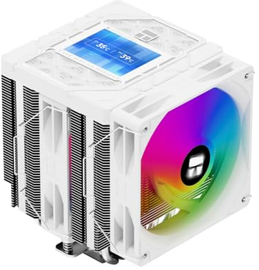 Thermalright Peerless Assassin 120 Vision ARGB White CPU Cooler, PC Cooling 6 Heat Pipes, 2.8’’ Magnetic Display Screen with 320x240 Resolution,for AM4/AM5 and Intel LGA1700/1851