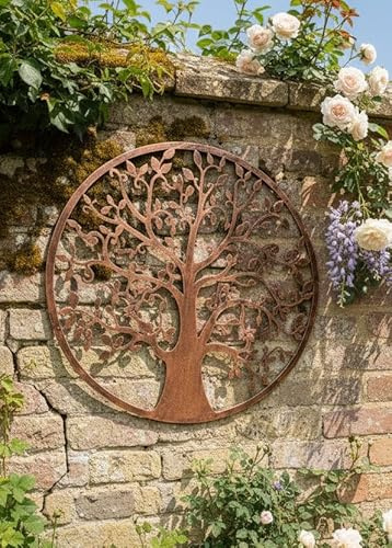 Handmade Tree of Life Metal Wall Art, Bronze Powder Coated, 80cm, Indoor Outdoor Garden Decor