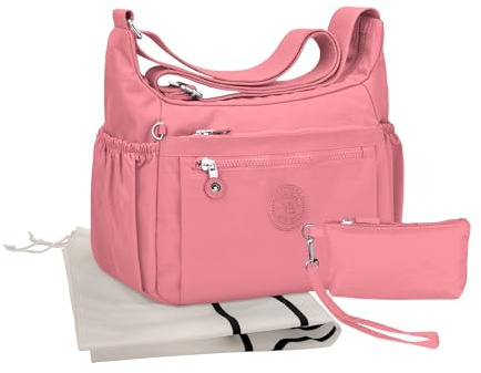 Tanti Baci Borsa a Tracolla Donna Impermeabile, Borsa a Spalla Grande, Multitasche con Tracolla Regolabile e Gancio Portachiavi Interno, Crossbody Leggera per Lavoro, Viaggio e Shopping