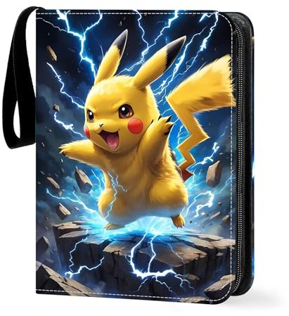 Classeur Carte, Album Carte Porte, 4 Poche Binder Capacité 400 Cartes, Livre Carte Cuir Imperméable Cahier