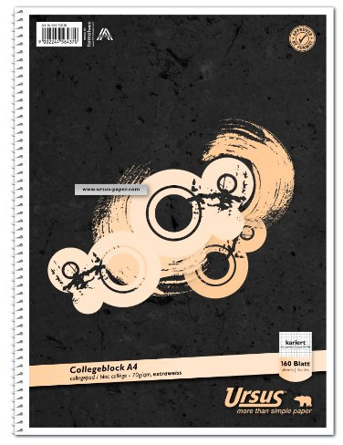 Ursus 044160020 Collegeblock A4, kariert, 70 g/qm, 5 mm, 160 Blatt