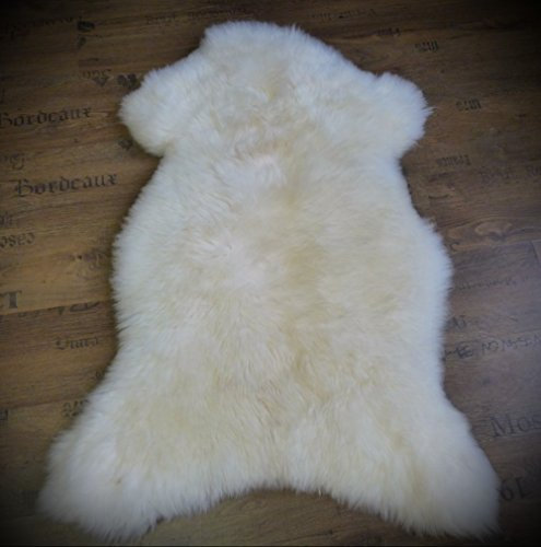 Natur-Fell-Shop MEIWITT® Schaffell Lammfell Echtfell, weiß, 90-100 cm