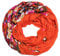 Kandharis XL Damen Loopschal Leichte Schlauchschal Rundschal Blumen-Muster Flowerprint Orangerot 10