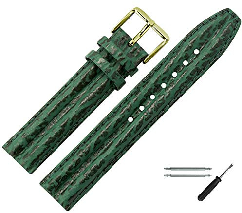 MARBURGER Uhrenarmband 20mm Leder Hai Prägung - Werkzeug Montage Set 62420