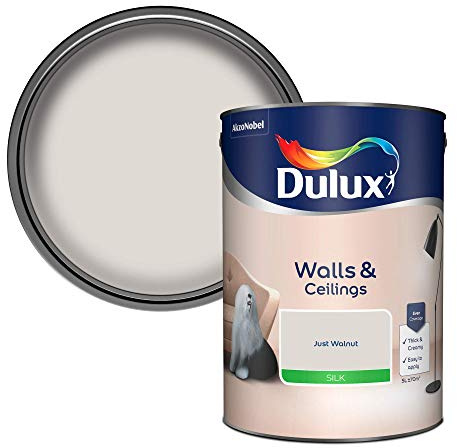 Dulux Silk Emulsion Paint For Walls And Ceilings - Just Walnut 5L
