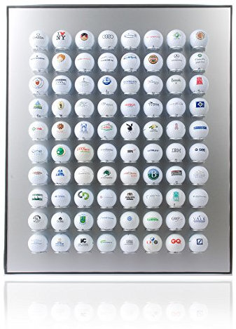 KNIX Premium Golfball Setzkasten aus Aluminium für 80 Golfbälle - Schaukasten, Golf-Regal Vitrine Display passionierte Golfer
