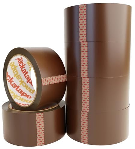 Packatape® - 6 Rotoli Da 48mm x 33m Di Marrone Nastro Adesivo Per Imballaggi Per Pacchi E Scatoloni. Questo Pacco Da 6 Rotoli Di Nastro Adesivo Per Imballaggi Pesanti Fornisce Una Chiusura Forte, Resistente E Sicura Per I Vostri Pacchi. L'Affidabilità È Assicurata.