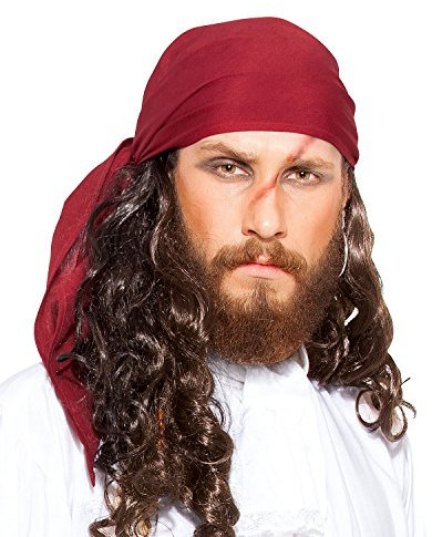 C1418 Dreieckiges Leinentuch, Pirat, Mittelalter, Renaissance, C1418-Red, Rot, C1418-Red