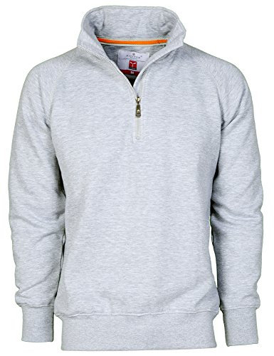 CHEMAGLIETTE! Felpa Da Lavoro Maglia Felpata Cotone Con Mezza Zip In Tinta Payper Miami +, Colore: Grigio Melange, Taglia: L