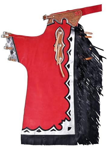 HILASON Western Horse Bull Riding Genuine Leather Rodeo Chaps | for Men and Women Unisex