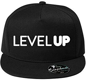 Level up Baumwolle Baseball Cap, Basecap - Unisex Kappen, Sport, Reisen, Style - Baseballkappe Kappe, Mütze (412-Cap5P-1Schwarz)