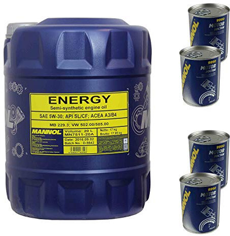 MANNOL Energy 5W-30 Lot de 4 bidons d'huile moteur 20 l