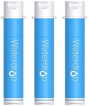 Waterdrop Water Filter Camping, 0.1 Micron Water Filtration System, 3 Pack Water Filter Outdoor Drinking Water Purifier for Emergency Hiking Travel