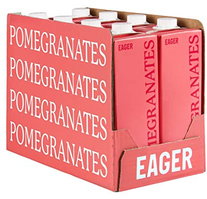 Eager Pomegranate Juice Drink Naturally Sweetened, Refreshing Fruit Drink, 1 Litre (Pack of 8)