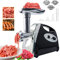 BenRich Electric Meat Grinder Mincer Max 2800W Copper Motor - 3 Grinding Plates & Kibbe Attachment for Sausage Making, Meat Mincing, Food Processing (Black)