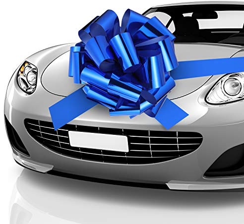 Zonon Autoschleifen, Schleifen zum Ziehen, Geschenkverpackung, mit 20 Fuß, für Dekoration von Autos, Hochzeiten, neue Häuser, Party, Feier (blau, 50,8 cm)