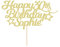 Personalised Happy Birthday Cake Topper Customised with Any Age Name Party Cake Decoration 16 18 21 40 60 Double Sided Glitter Card Champagne Gold
