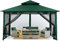 MASTERCANOPY 3 x 3,6 m Doppeldach Gartenpavillon Gartenlaube Pavillon mit 4 Netz für Garten, Hof, Waldgrün