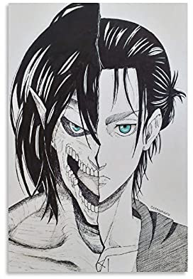 GNKIO Anime Attack on Titan Eren Jaeger HD Art Poster 1 Poster Dekorative Malerei Leinwand Wandkunst Wohnzimmer Poster Schlafzimmer Malerei 08x12inch(20x30cm)
