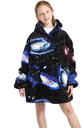 Shamdon Home Collection Kinder Übergroße Kapuzenpullover,Pullover Sweatshirt Mit Kapuze,Flanell Hoodie Decke mit Ärmel und Tasche für Jungen Mädchen