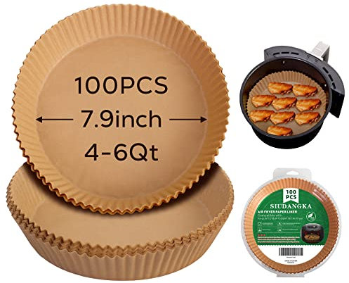 SIUDANGKA Air Fryer Liners for Ninja Air Fryer, 100 Pcs Disposable Paper Liner for most 4-8QT AirFryer