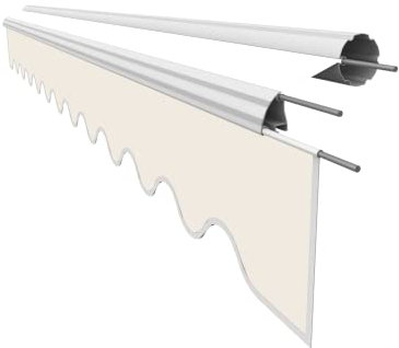 VANA Markisenstoff Volant für 5,5 m Markise Ersatzstoff Markisentuch Bespannung Sonnenschutz, nur Volant, fertig genäht, Maß 5,38 x 0,21 m, Design SPD001