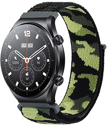 ToVioc 22mm Cinturino Compatibile con Xiaomi Watch S3 / 2 Pro / S2(42/46mm) / S1 Pro, Nylon Regolabile Sportiva Elastica Cinturino per Amazfit Balance/Bip 5 / Pop 3S / Cheetah - Verde