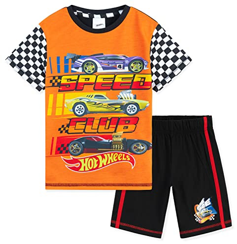 Hot Wheels Boys Pyjamas 2 Piece Summer Nightwear Set Short PJs Soft Breathable Lounge Wear Gifts for Boys
