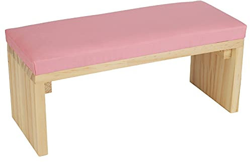 Wakects Support D'oreiller de Manucure, Coussin de Repose-ongles en Cuir, Support de Poignet, Support de Repose-poignet, Support de Coussin D'art D'ongle avec Pied de Support en Bois (Pink)