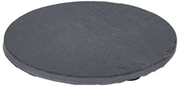 Seaside No.64 - Getränkeuntersetzer aus Naturschiefer - kleine Schieferplatten als Glasuntersetzer - Tischdekoration/Tischschutzpfannen als Set in schwarz - Ø 10 cm (4er Set rund)